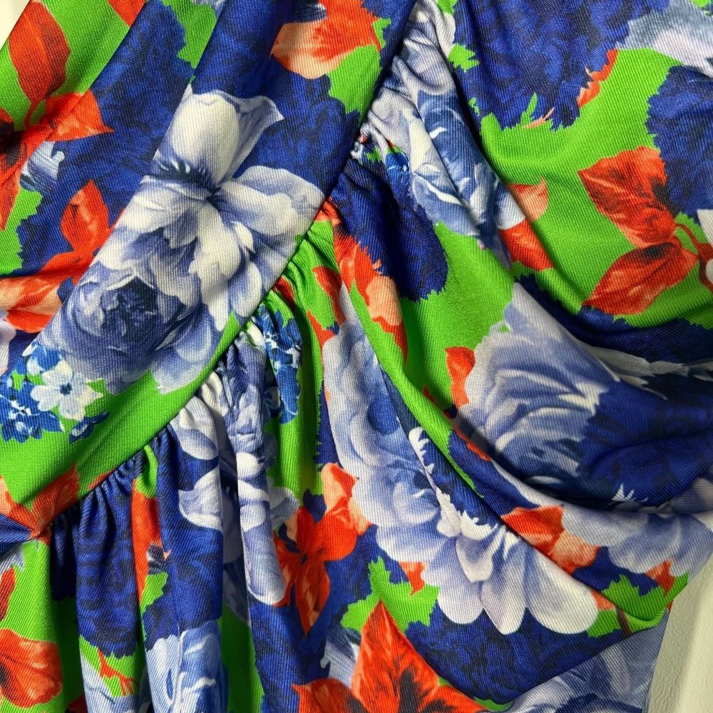 NWT ZARA Floral Asymmetrical One Shoulder Bodysuit SMALL 0264/453 - Picture 10 of 16